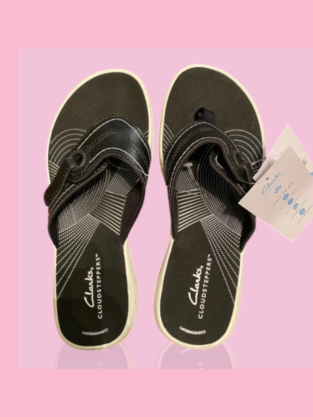 Clarks Cloudsteppers Black Slip-On Comfort Mules